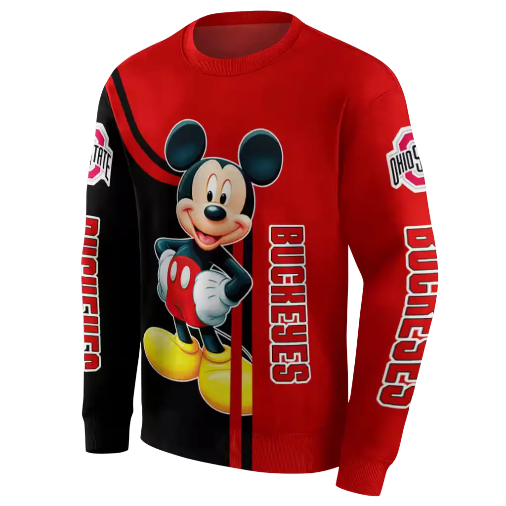ohio state buckeyes mickey mouse scarlet black hoodie new arrival ohio state buckeyes mickey mouse scarlet black hoodie new arrival