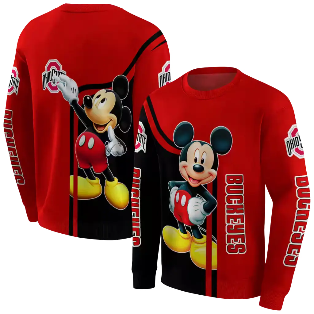 ohio state buckeyes mickey mouse scarlet black hoodie premium grade ohio state buckeyes mickey mouse scarlet black hoodie premium grade