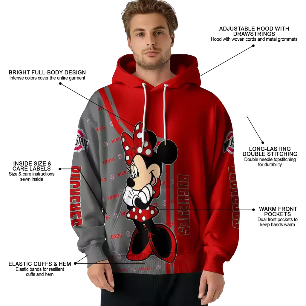 ohio state buckeyes minnie mouse scarlet hoodie latest model ohio state buckeyes minnie mouse scarlet hoodie latest model