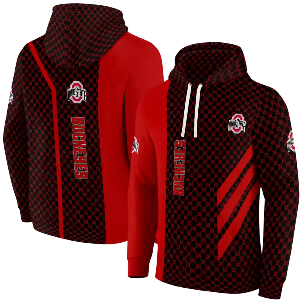 ohio state buckeyes monogram pattern scarlet hoodie fashion forward ohio state buckeyes monogram pattern scarlet hoodie fashion forward