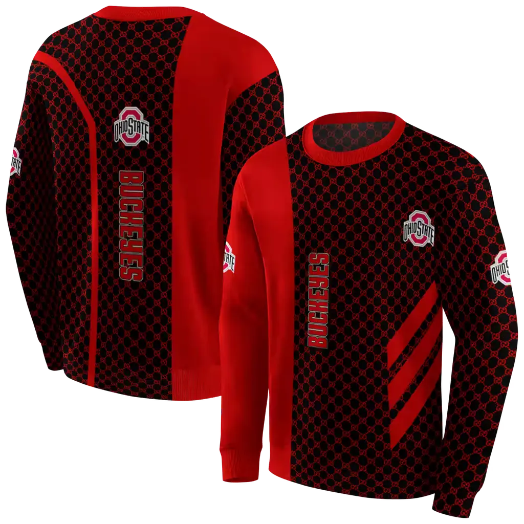 ohio state buckeyes monogram pattern scarlet hoodie premium grade ohio state buckeyes monogram pattern scarlet hoodie premium grade