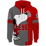 ohio state buckeyes playful snoopy scarlet hoodie best selling