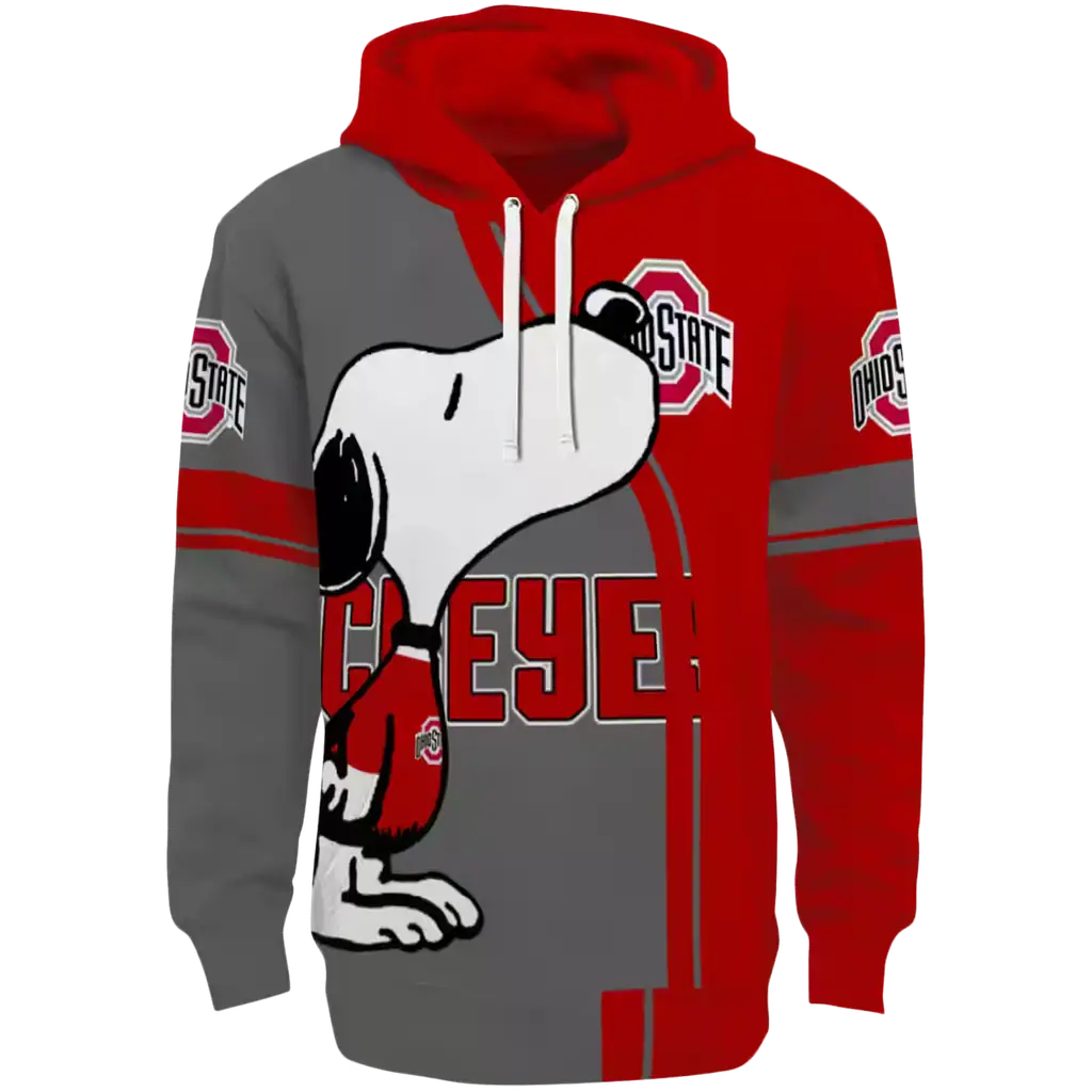 ohio state buckeyes playful snoopy scarlet hoodie best selling ohio state buckeyes playful snoopy scarlet hoodie best selling