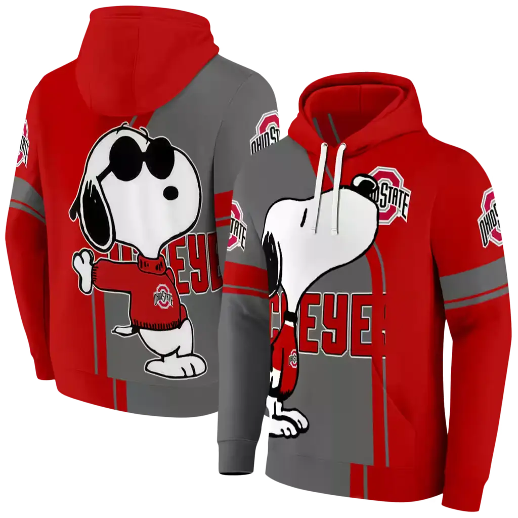 ohio state buckeyes playful snoopy scarlet hoodie fashion forward ohio state buckeyes playful snoopy scarlet hoodie fashion forward