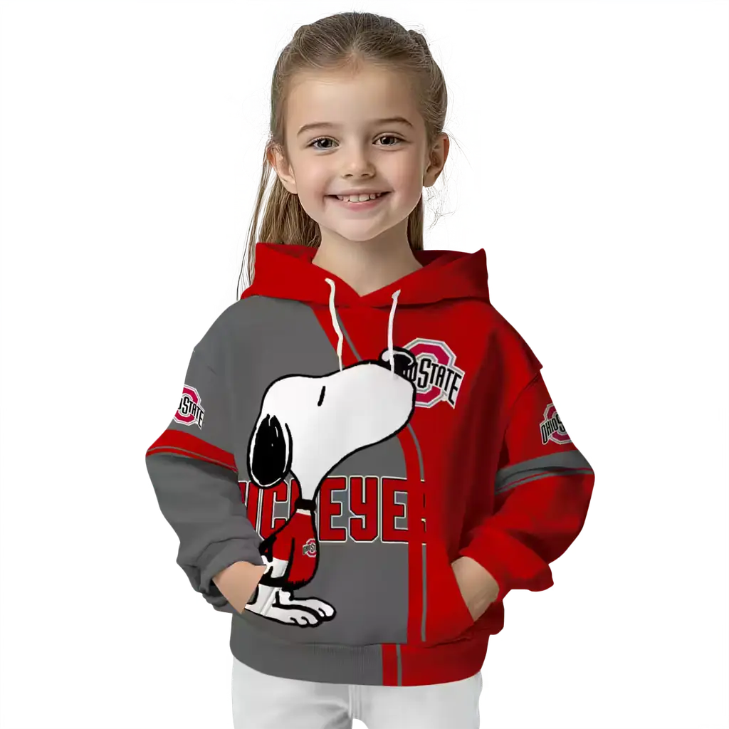 ohio state buckeyes playful snoopy scarlet hoodie top rated ohio state buckeyes playful snoopy scarlet hoodie top rated