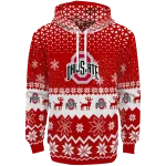 ohio state buckeyes reindeer motif scarlet hoodie best selling