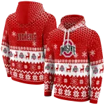 ohio state buckeyes reindeer motif scarlet hoodie best selling