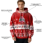 ohio state buckeyes reindeer motif scarlet hoodie best selling