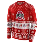 ohio state buckeyes reindeer motif scarlet hoodie best selling