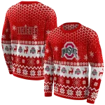 ohio state buckeyes reindeer motif scarlet hoodie best selling