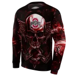 ohio state buckeyes skull artwork scarlet black hoodie best selling
