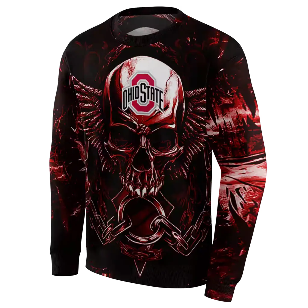 ohio state buckeyes skull artwork scarlet black hoodie new arrival ohio state buckeyes skull artwork scarlet black hoodie new arrival