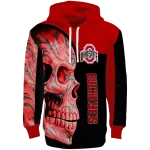 ohio state buckeyes skull motif scarlet black hoodie best selling