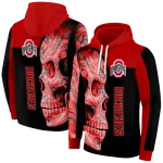 ohio state buckeyes skull motif scarlet black hoodie best selling