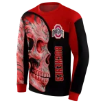 ohio state buckeyes skull motif scarlet black hoodie best selling