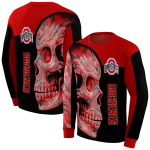 ohio state buckeyes skull motif scarlet black hoodie best selling