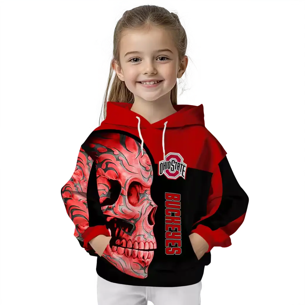 ohio state buckeyes skull motif scarlet black hoodie top rated ohio state buckeyes skull motif scarlet black hoodie top rated