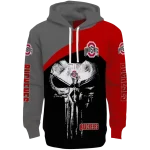ohio state buckeyes skull punisher gray black hoodie best selling