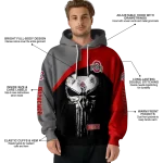 ohio state buckeyes skull punisher gray black hoodie best selling