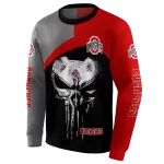 ohio state buckeyes skull punisher gray black hoodie best selling