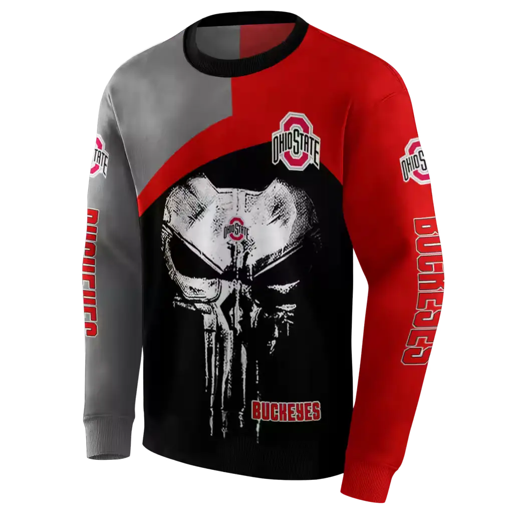 ohio state buckeyes skull punisher gray black hoodie new arrival ohio state buckeyes skull punisher gray black hoodie new arrival