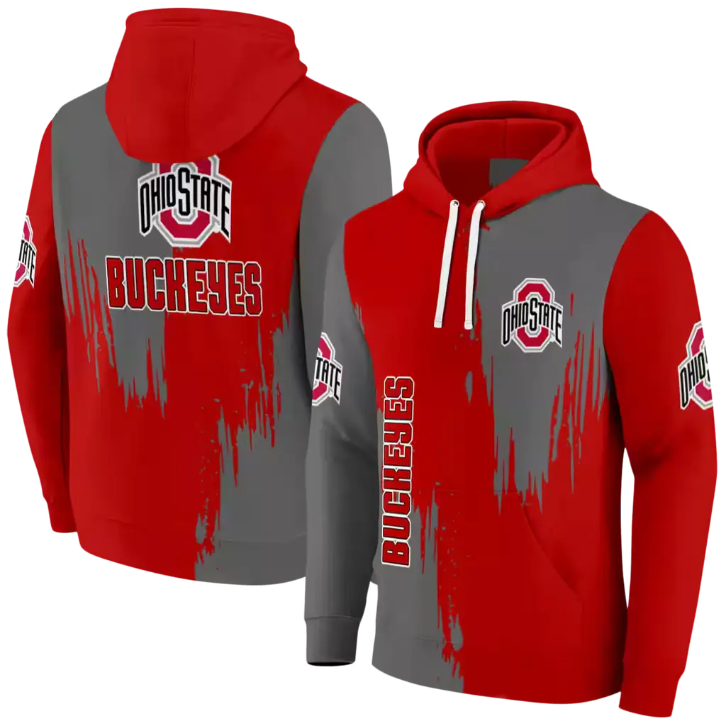ohio state buckeyes splatter effect scarlet hoodie fashion forward ohio state buckeyes splatter effect scarlet hoodie fashion forward