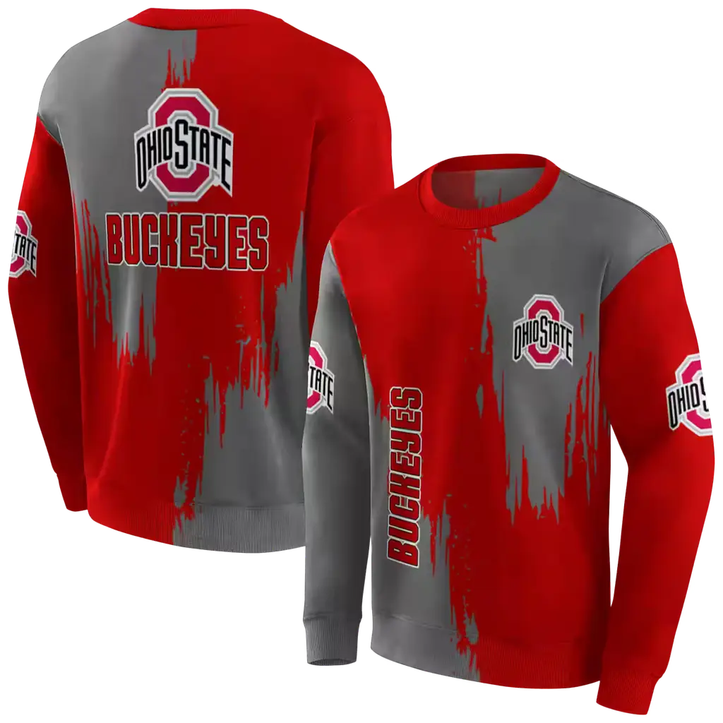 ohio state buckeyes splatter effect scarlet hoodie premium grade ohio state buckeyes splatter effect scarlet hoodie premium grade