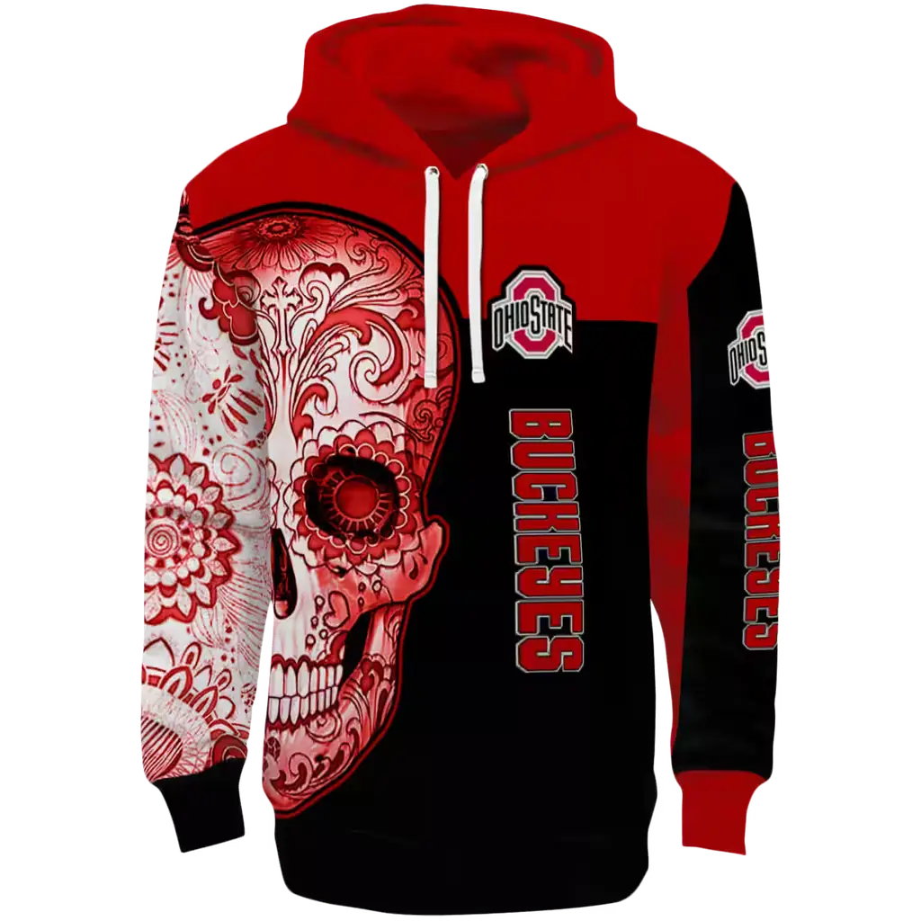 ohio state buckeyes sugar skull scarlet black hoodie best selling ohio state buckeyes sugar skull scarlet black hoodie best selling