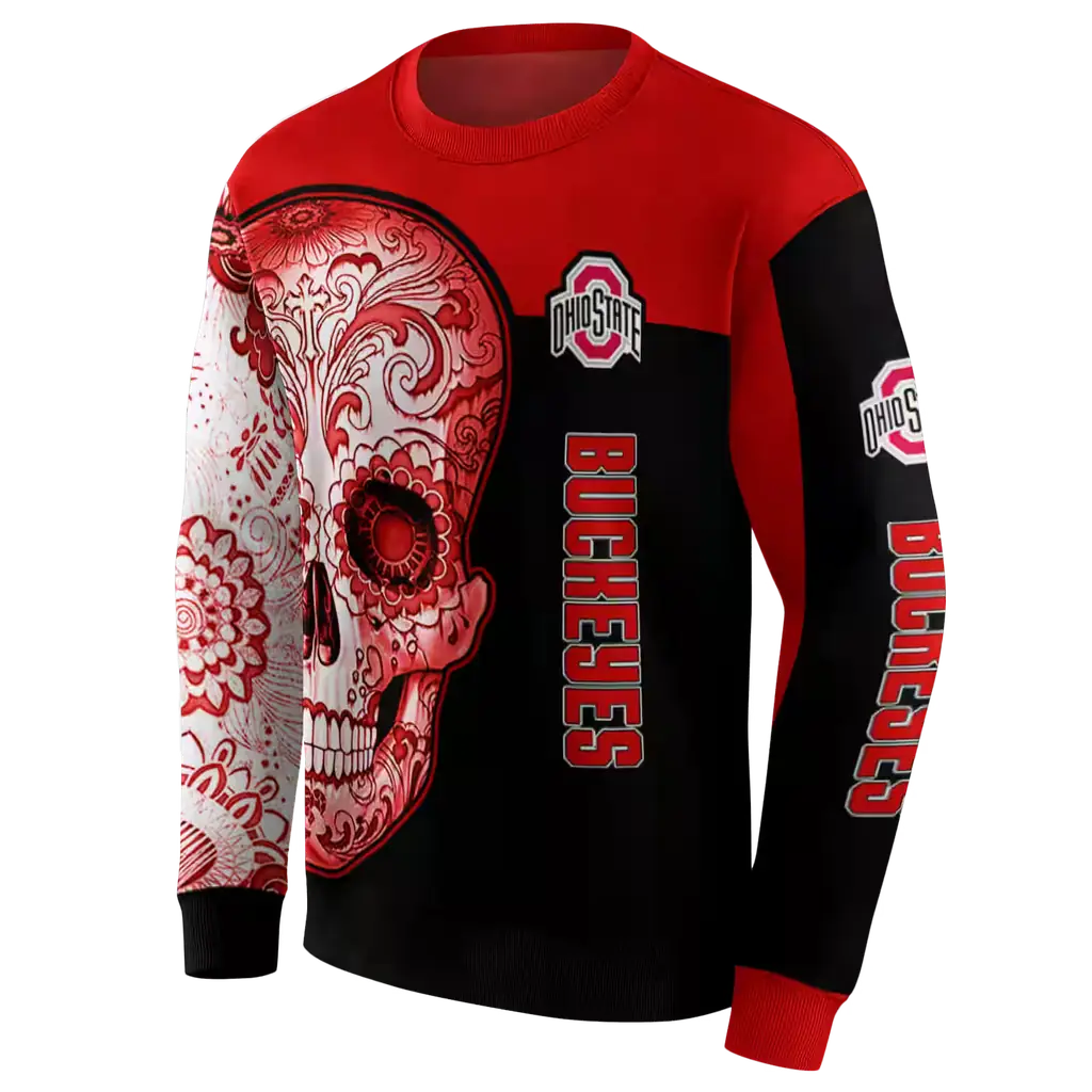 ohio state buckeyes sugar skull scarlet black hoodie new arrival ohio state buckeyes sugar skull scarlet black hoodie new arrival