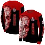 ohio state buckeyes sugar skull scarlet black hoodie best selling