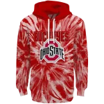 ohio state buckeyes tie dye pattern scarlet hoodie best selling