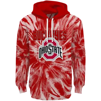 ohio state buckeyes tie dye pattern scarlet hoodie best selling