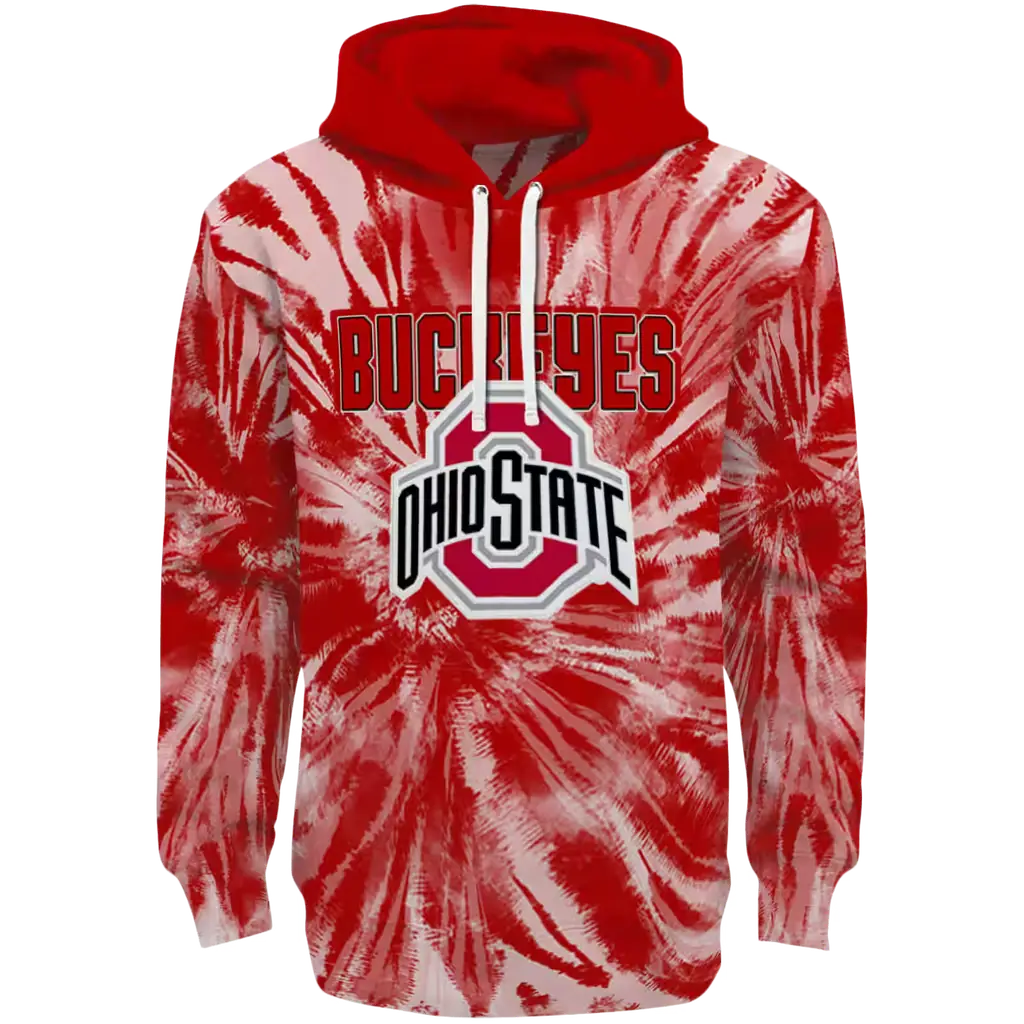 ohio state buckeyes tie dye pattern scarlet hoodie best selling ohio state buckeyes tie dye pattern scarlet hoodie best selling
