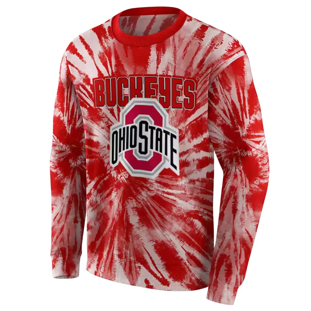 ohio state buckeyes tie dye pattern scarlet hoodie new arrival ohio state buckeyes tie dye pattern scarlet hoodie new arrival