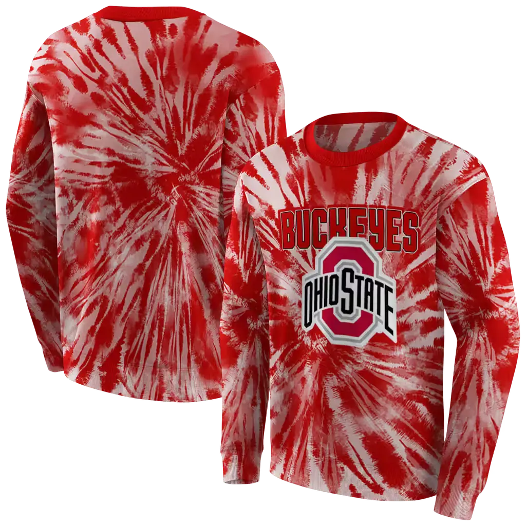 ohio state buckeyes tie dye pattern scarlet hoodie premium grade ohio state buckeyes tie dye pattern scarlet hoodie premium grade