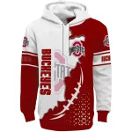 ohio state buckeyes triangular pattern scarlet white hoodie best selling