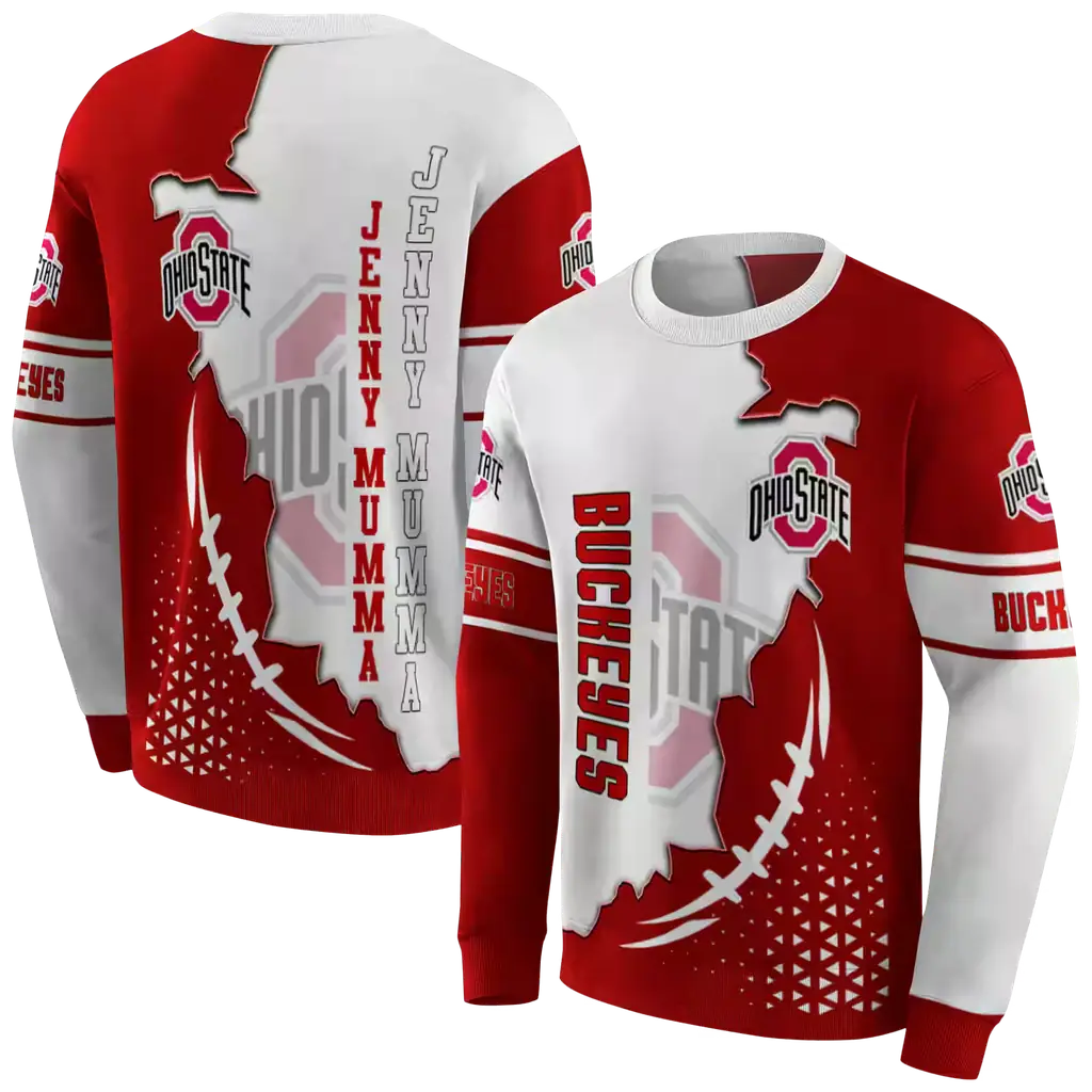 ohio state buckeyes triangular pattern scarlet white hoodie premium grade ohio state buckeyes triangular pattern scarlet white hoodie premium grade