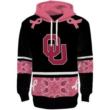 oklahoma sooners awareness ribbon black pink hoodie best selling