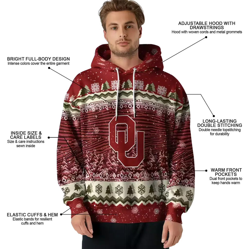 oklahoma sooners christmas trees crimson hoodie latest model oklahoma sooners christmas trees crimson hoodie latest model
