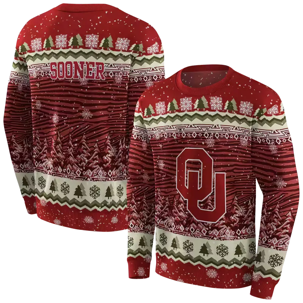 oklahoma sooners christmas trees crimson hoodie premium grade oklahoma sooners christmas trees crimson hoodie premium grade