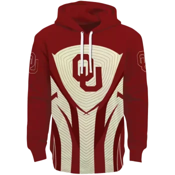 oklahoma sooners concentric lines crimson black hoodie best selling