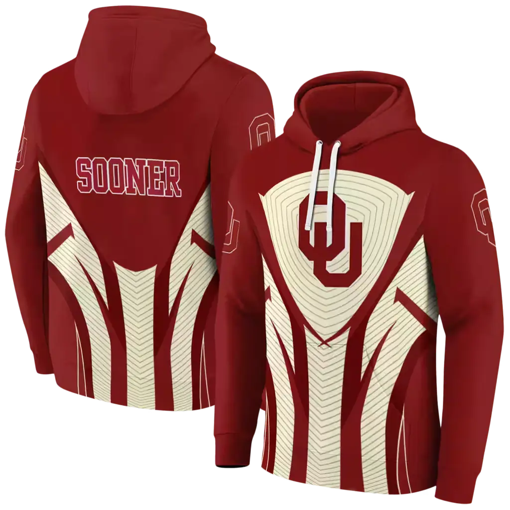 oklahoma sooners concentric lines crimson black hoodie fashion forward oklahoma sooners concentric lines crimson black hoodie fashion forward