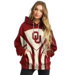 oklahoma sooners concentric lines crimson black hoodie best selling