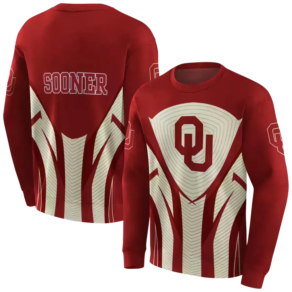 oklahoma sooners concentric lines crimson black hoodie premium grade oklahoma sooners concentric lines crimson black hoodie premium grade