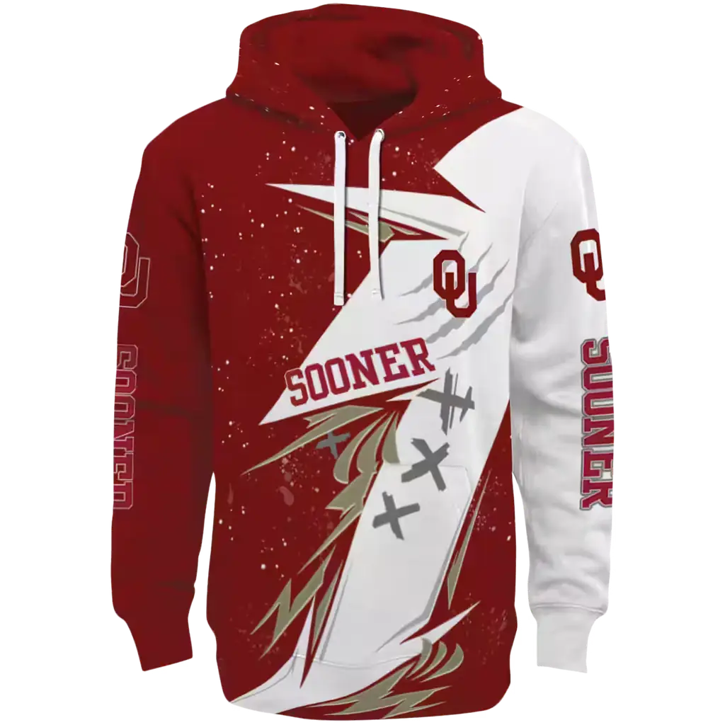 oklahoma sooners dynamic slash crimson white hoodie best selling oklahoma sooners dynamic slash crimson white hoodie best selling