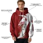oklahoma sooners dynamic slash crimson white hoodie best selling