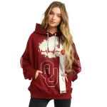 oklahoma sooners football heartbeat crimson hoodie best selling