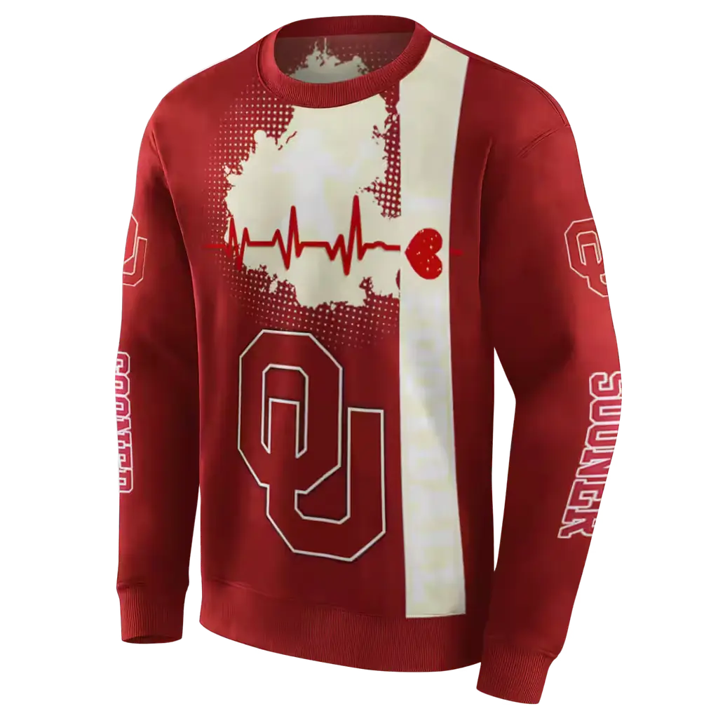 oklahoma sooners football heartbeat crimson hoodie new arrival oklahoma sooners football heartbeat crimson hoodie new arrival