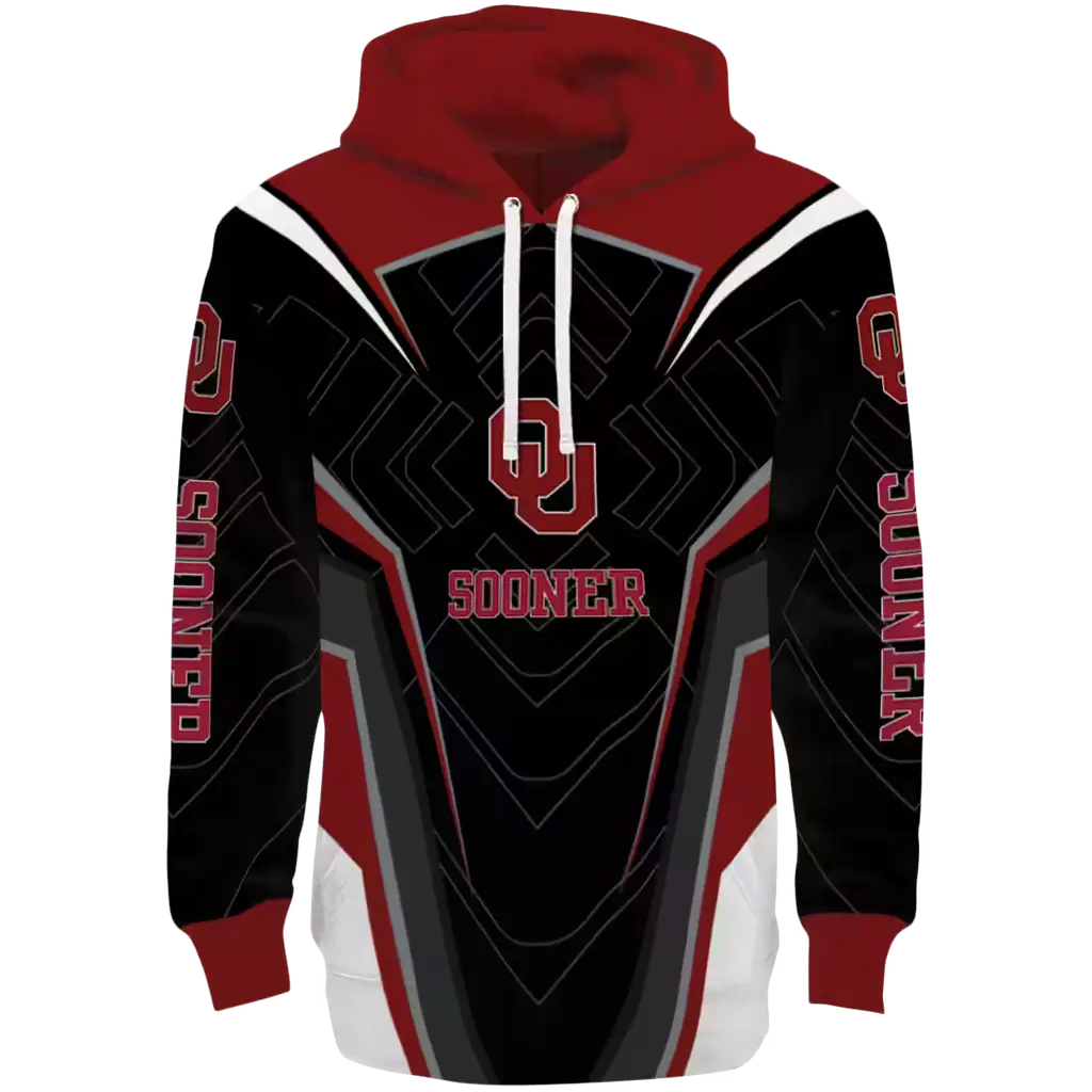 oklahoma sooners futuristic pattern crimson black hoodie best selling oklahoma sooners futuristic pattern crimson black hoodie best selling