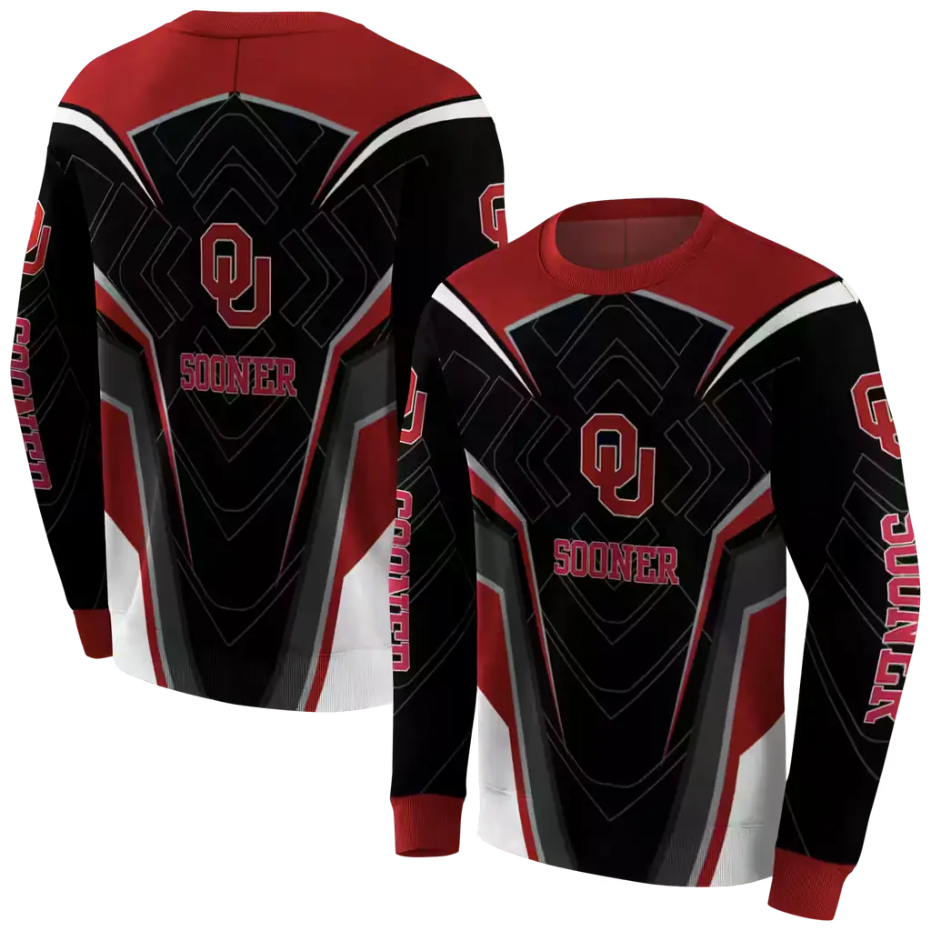 oklahoma sooners futuristic pattern crimson black hoodie premium grade oklahoma sooners futuristic pattern crimson black hoodie premium grade